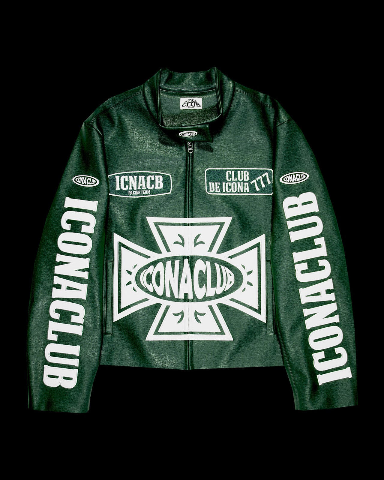 Iconaclub Leather Jacket Aston Green