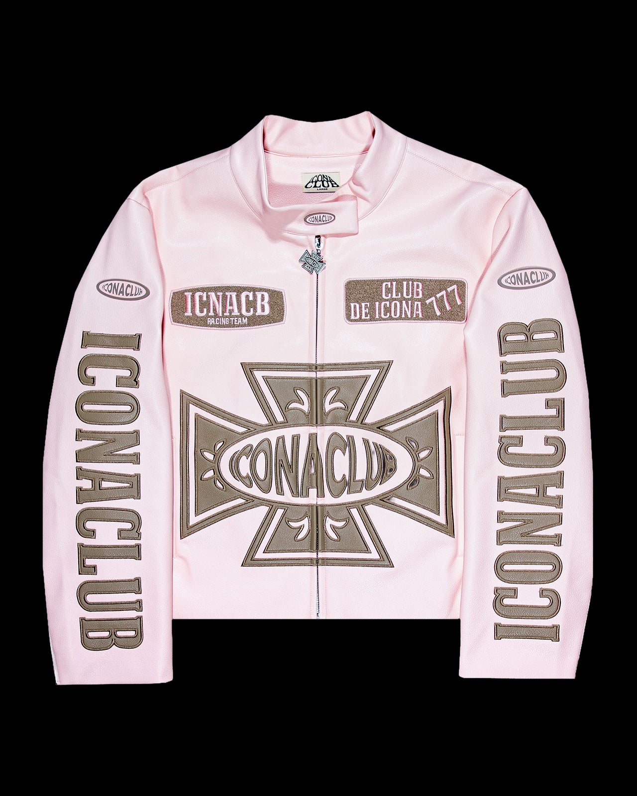 Iconaclub Leather Jacket Baby Pink