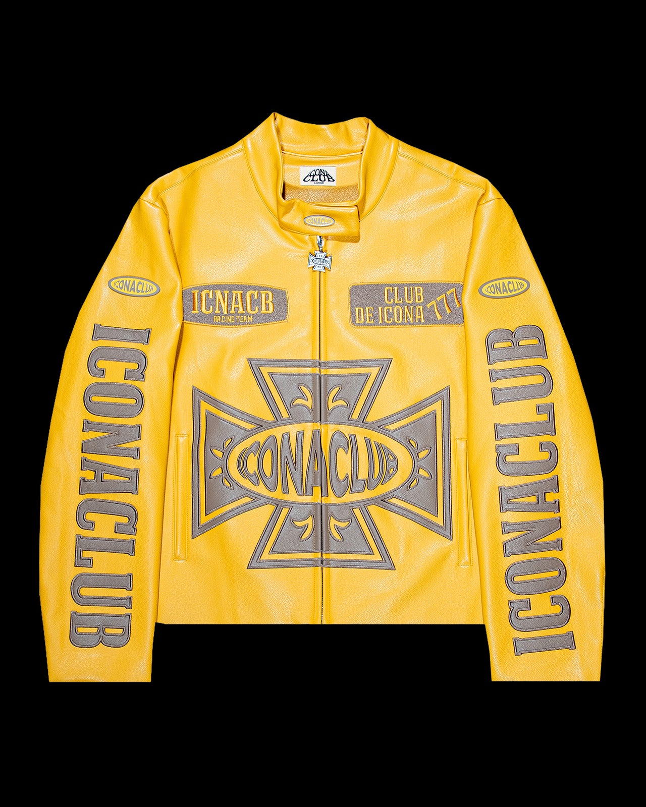 Iconaclub Leather Jacket Signal Yellow