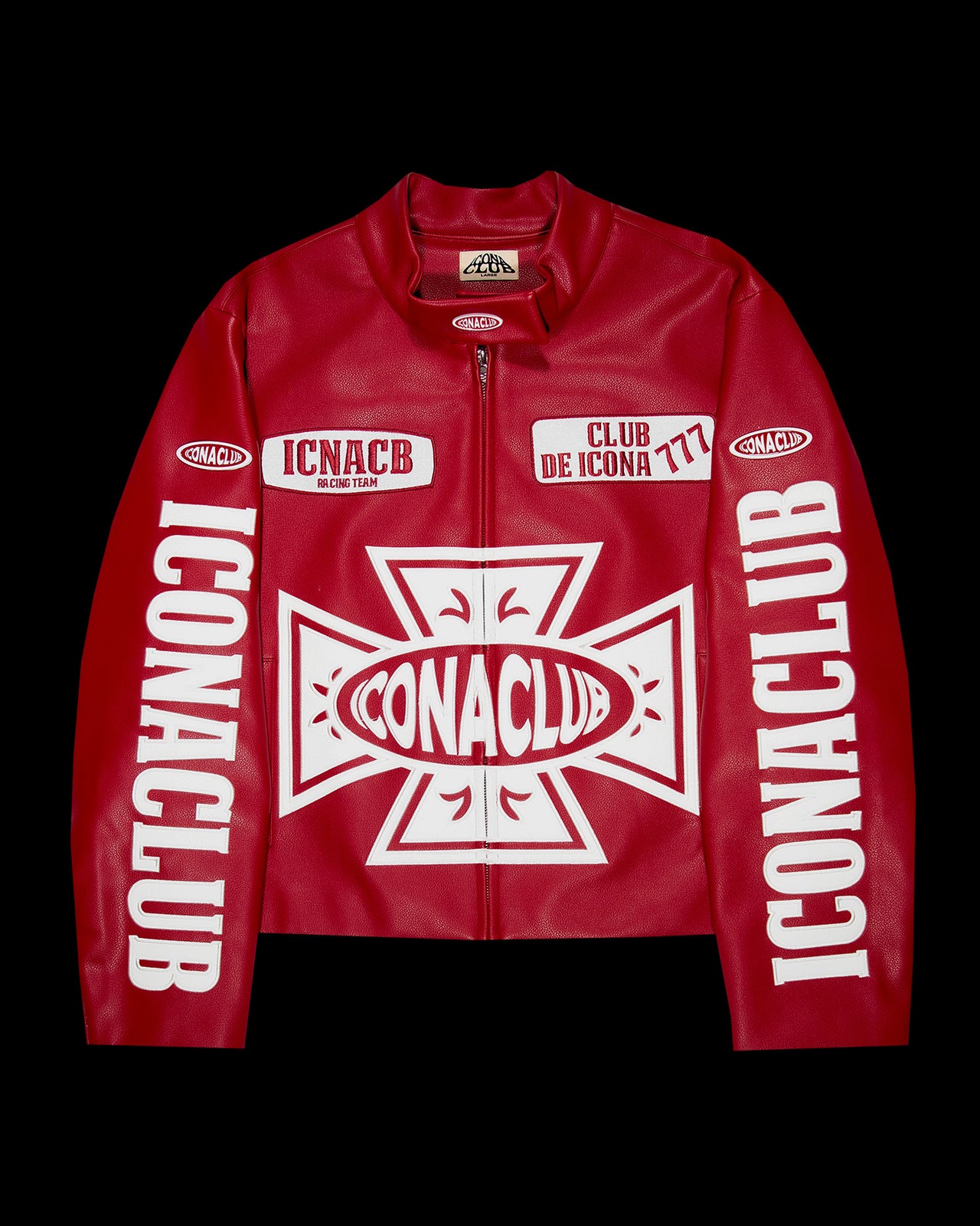 Iconaclub Leather Jacket Wine Red