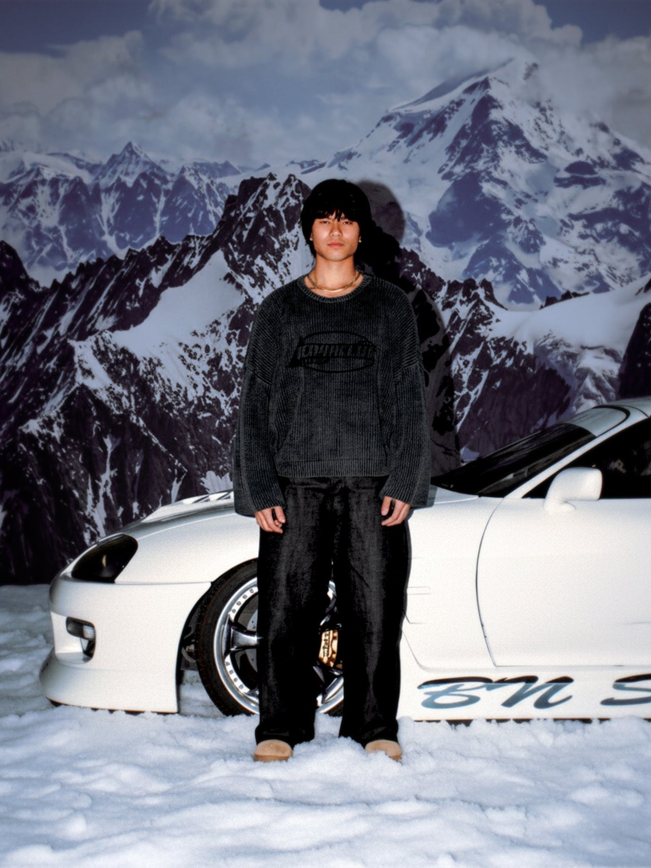 Ribbed Knit Sweater Charcoal