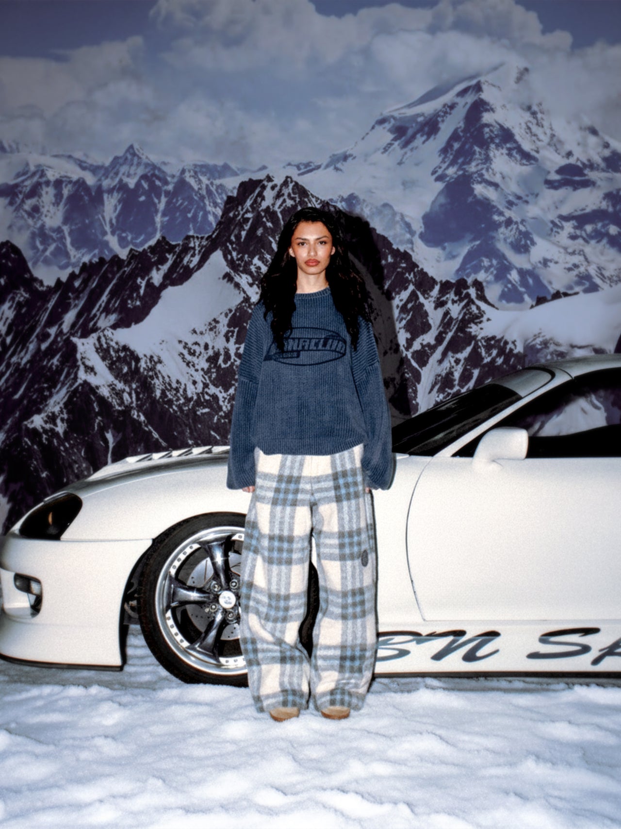 Ribbed Knit Sweater Powder Blue