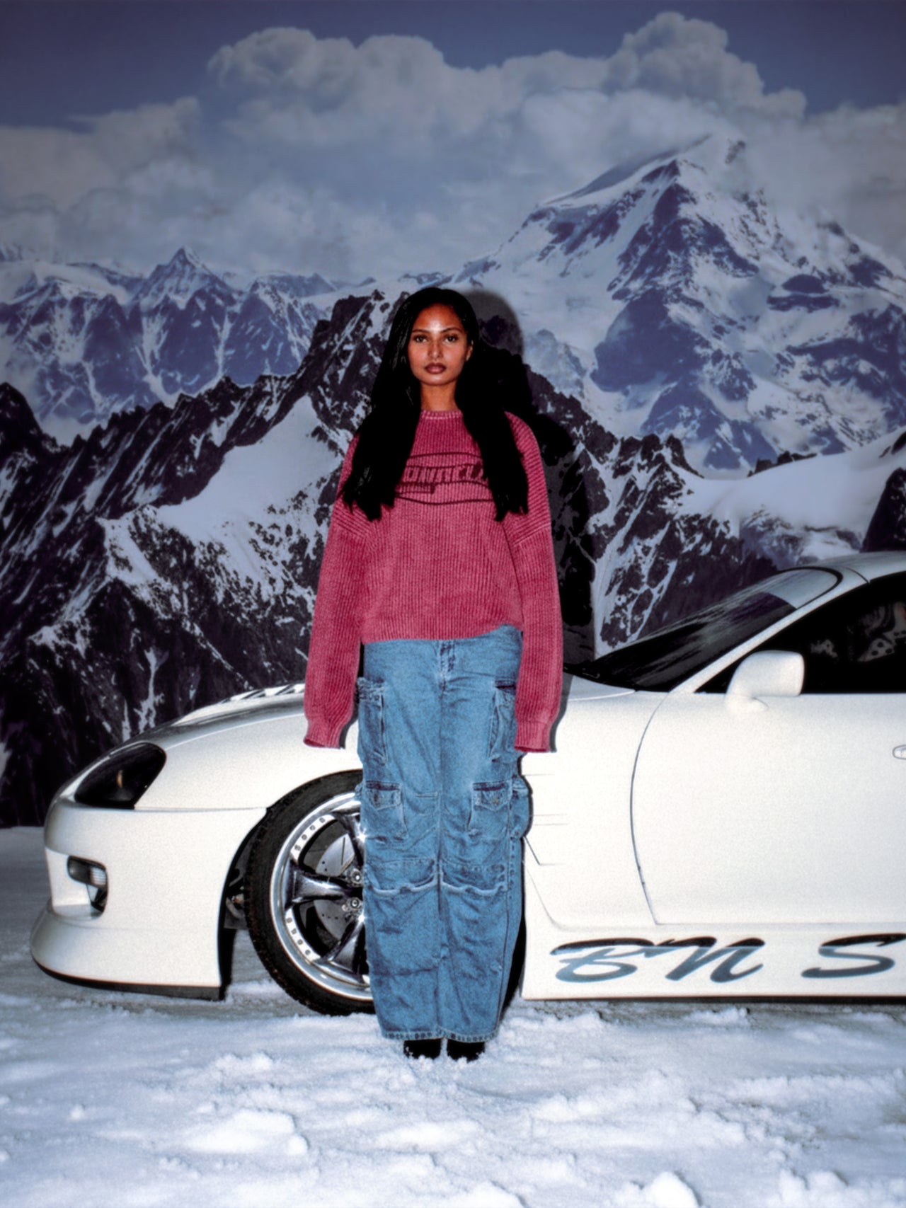 Ribbed Knit Sweater Plum