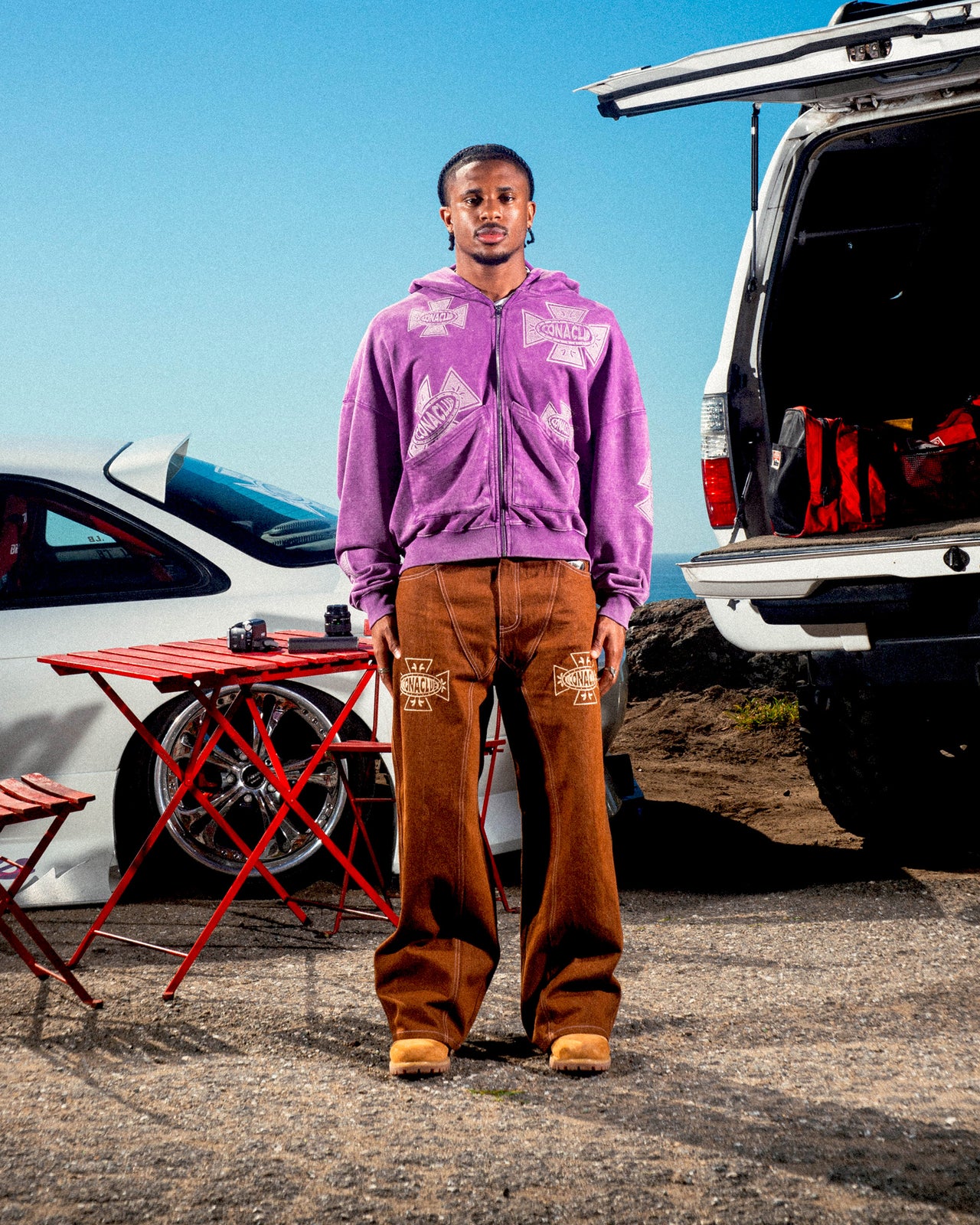 Violet Faded Logo Zip Up