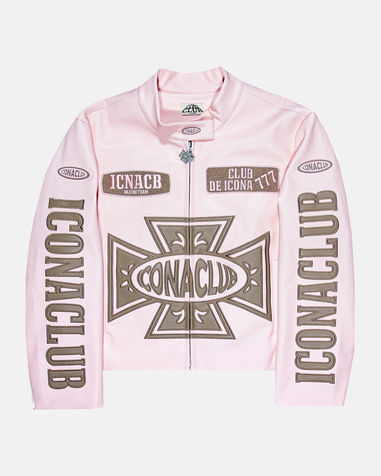 Iconaclub Leather Jacket Baby Pink