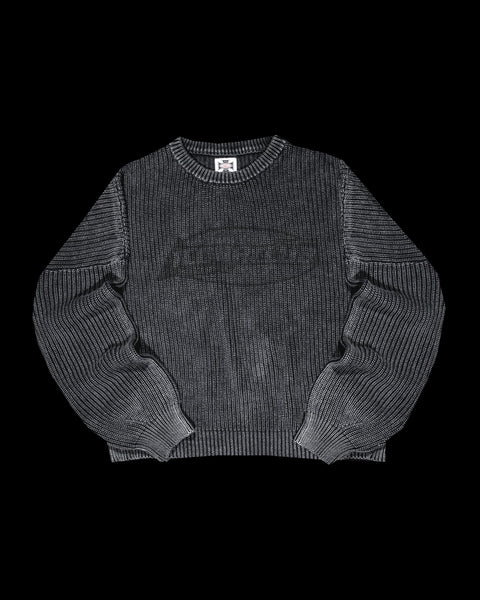 Ribbed Knit Sweater Charcoal - Iconaclub